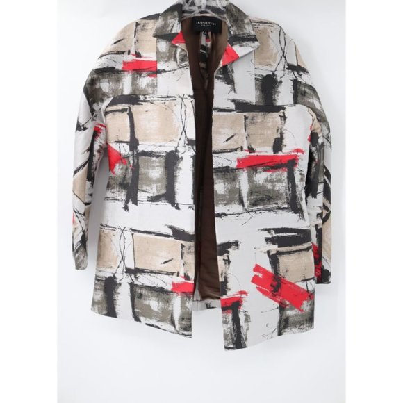 Lafayette 148 new york jacket Womens small open front geo print luxury blazer